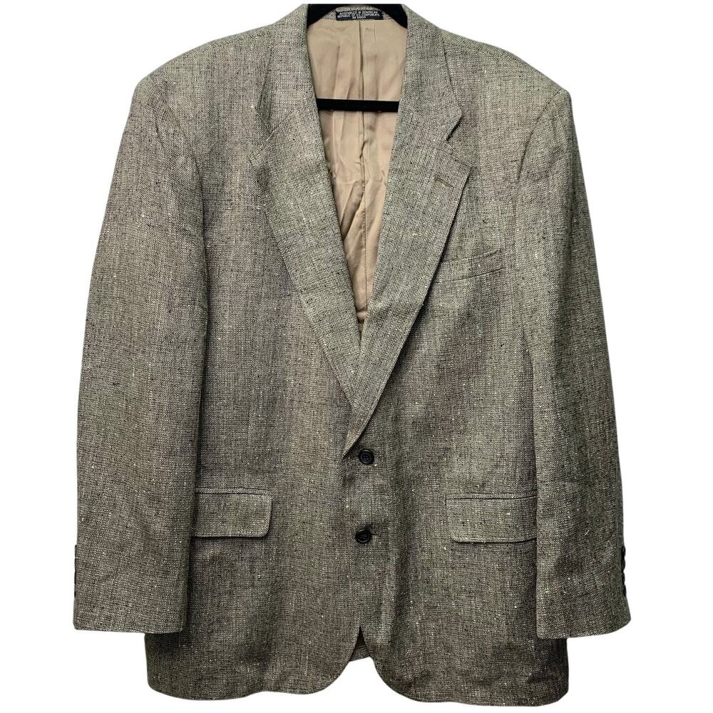 VTG Stanley Blacker 44R 100% Wool Mens Large Blazer Jacket Dress Sport Coat
